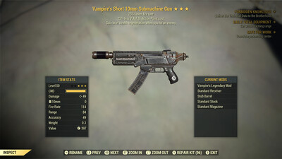 Vampire 25/25 10mm Submachine Gun