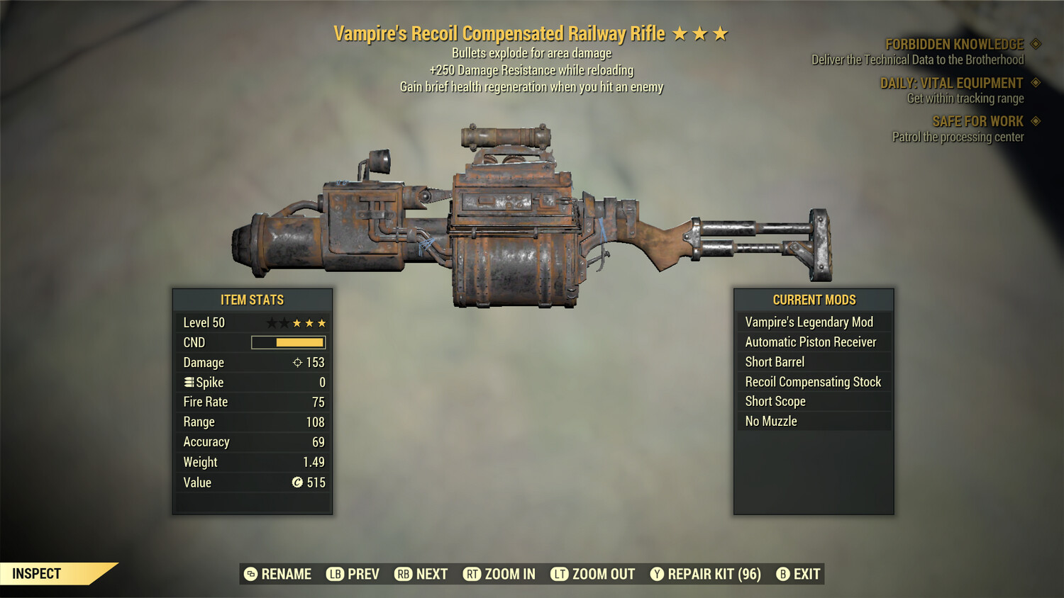 Vampire Explosive 250 Railway Rifle