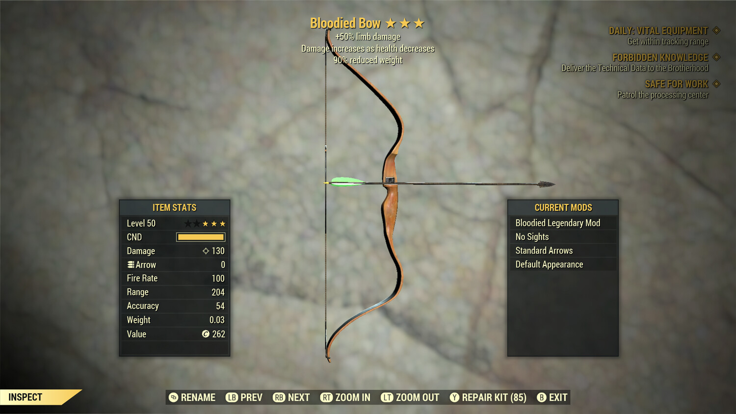 Bloodied 50L/90 Bow