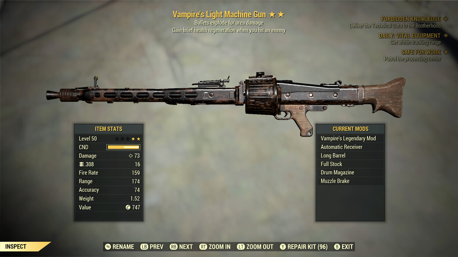 Vampire Explosive Light Machine Gun