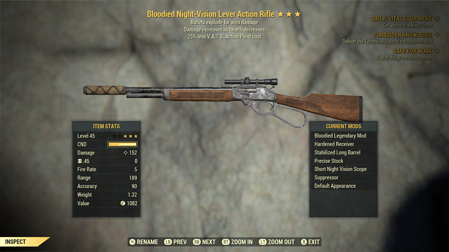 Bloodied Explosive 25 Lever Action Rifle