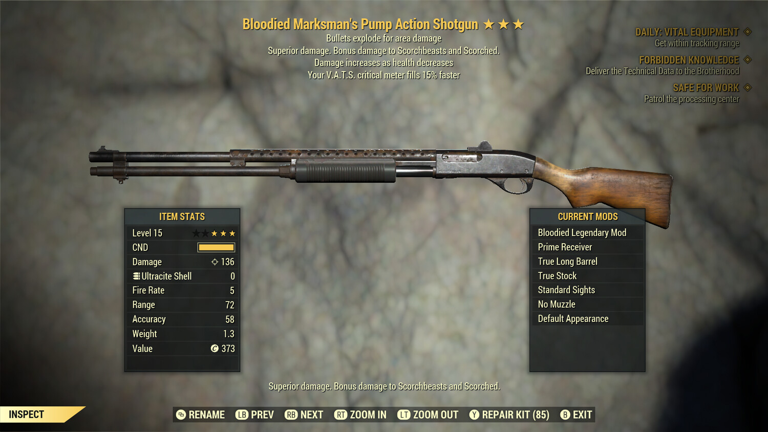 Bloodied Explosive 15c Pump Action Shotgun