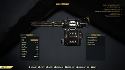 Legacy Gilded Minigun Unperked 