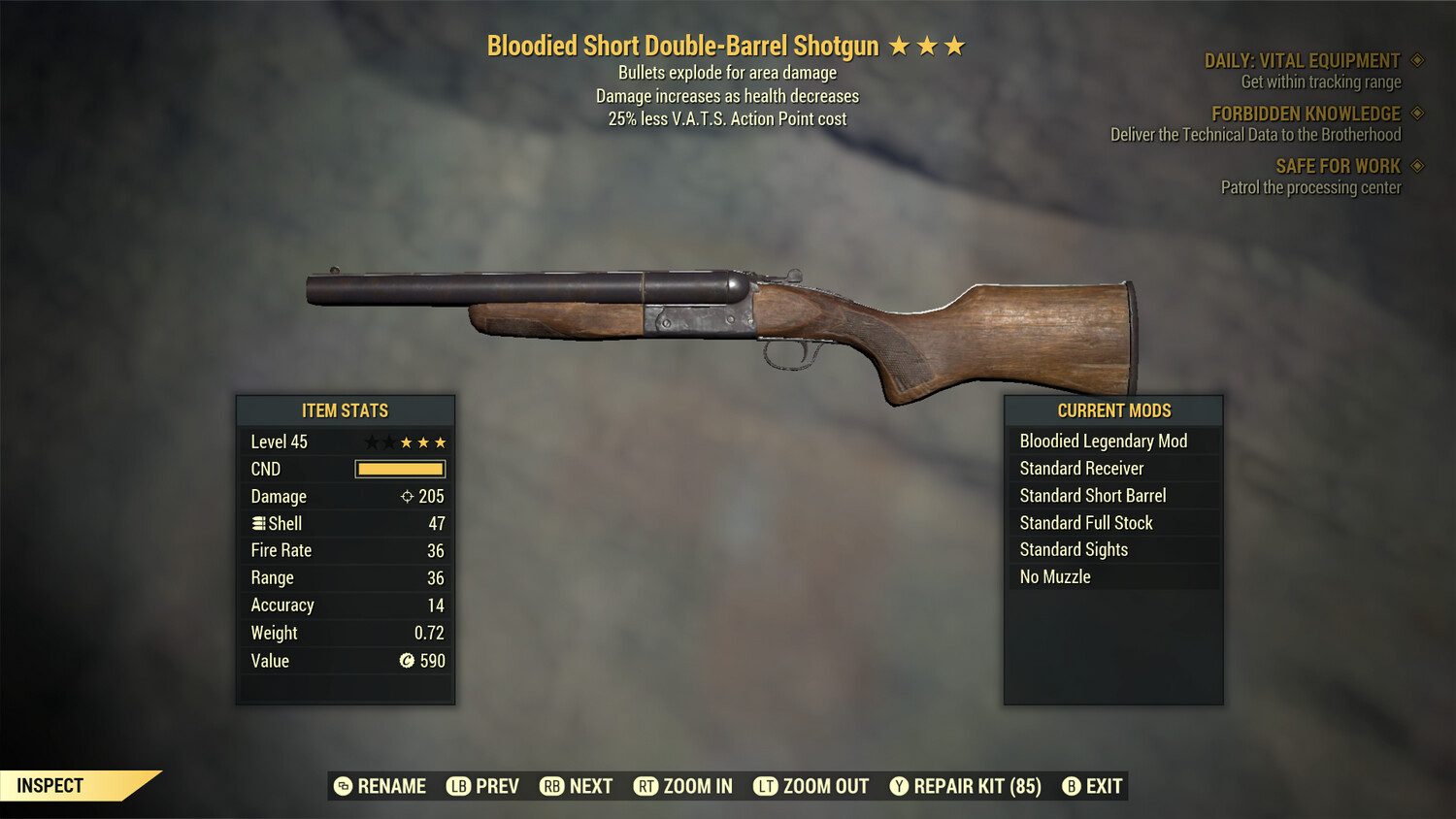 Bloodied Explosive 25 Double Barrel Shotgun