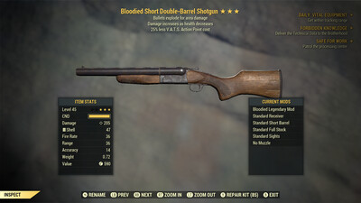 Bloodied Explosive 25 Double Barrel Shotgun