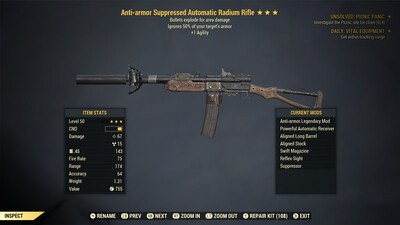 Legacy Anti Armor Explosive 1A Radium Rifle Rare