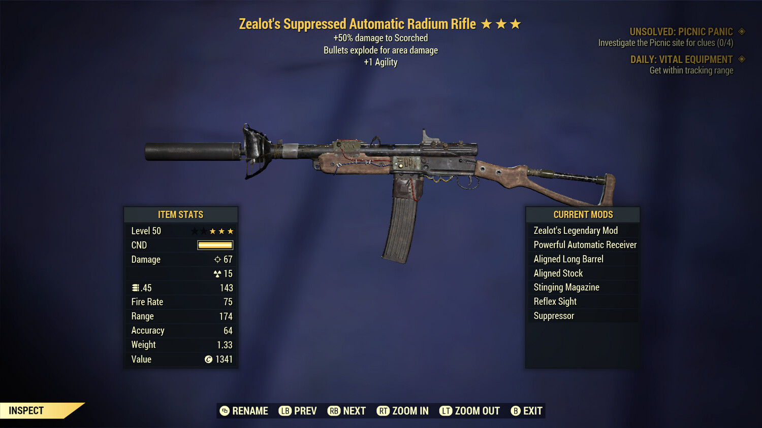 Legacy Zealots Explosive 1A Radium Rifle