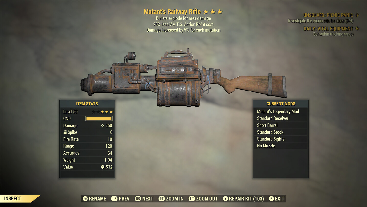 Mutant Explosive 25 Railway Rifle