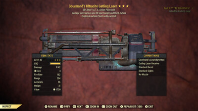 Gourmand AP/25 Ultracite Gatling Laser