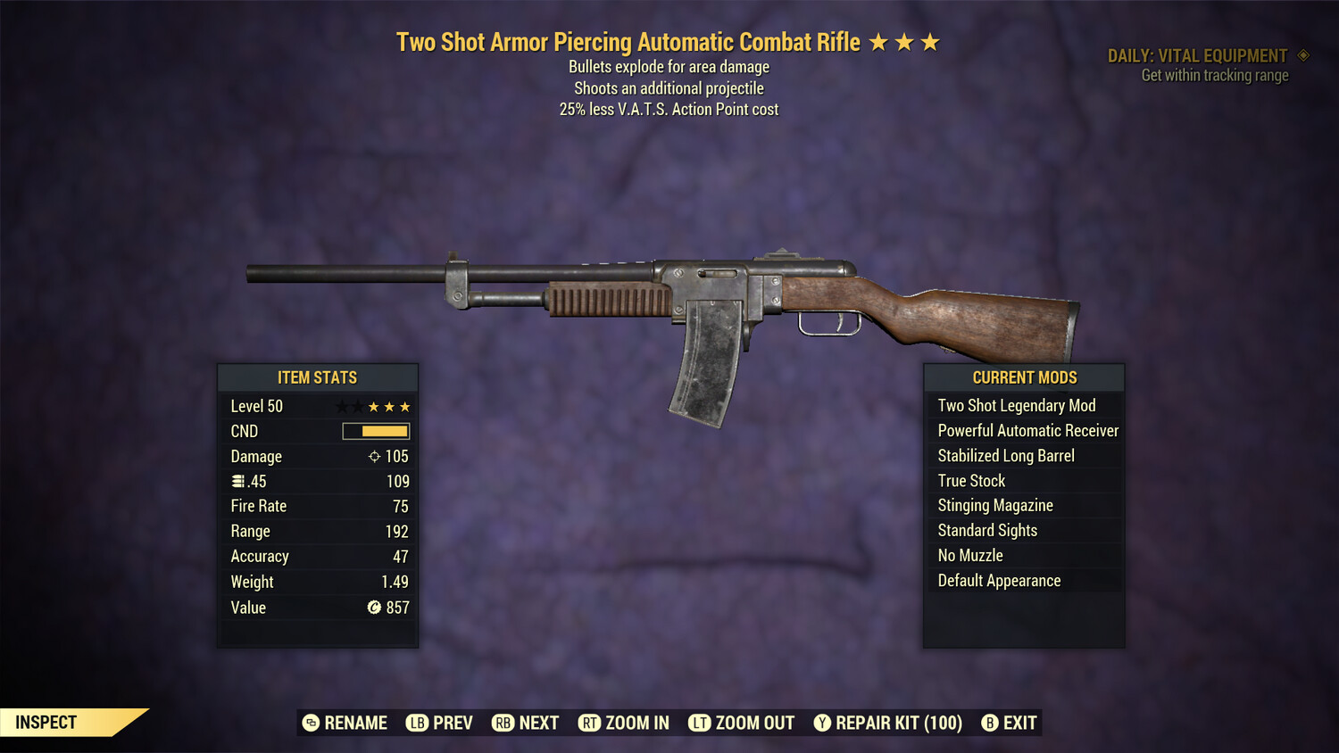 Two Shot Explosive 25 Combat Rifle