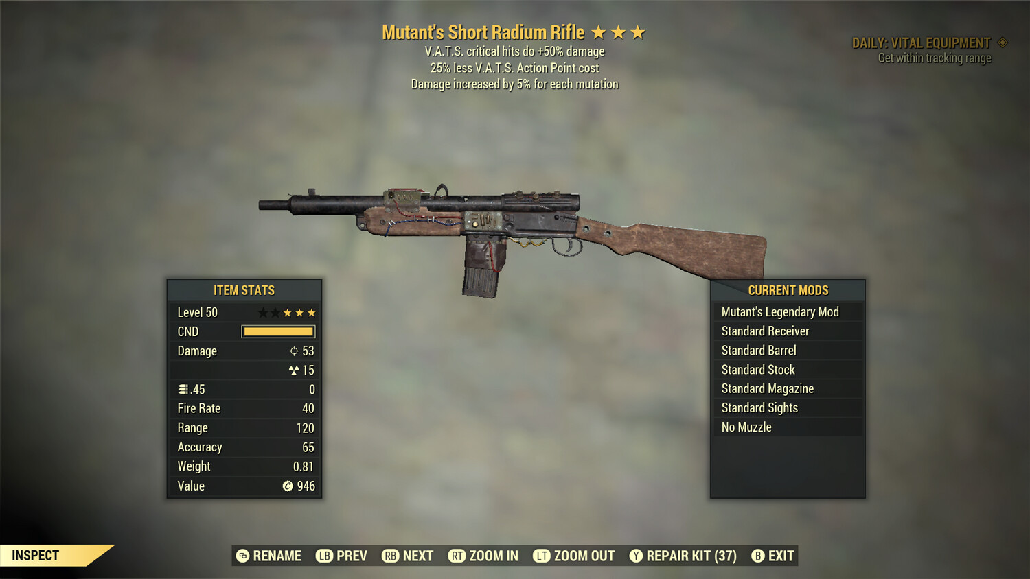 Mutant 50/25 Radium Rifle