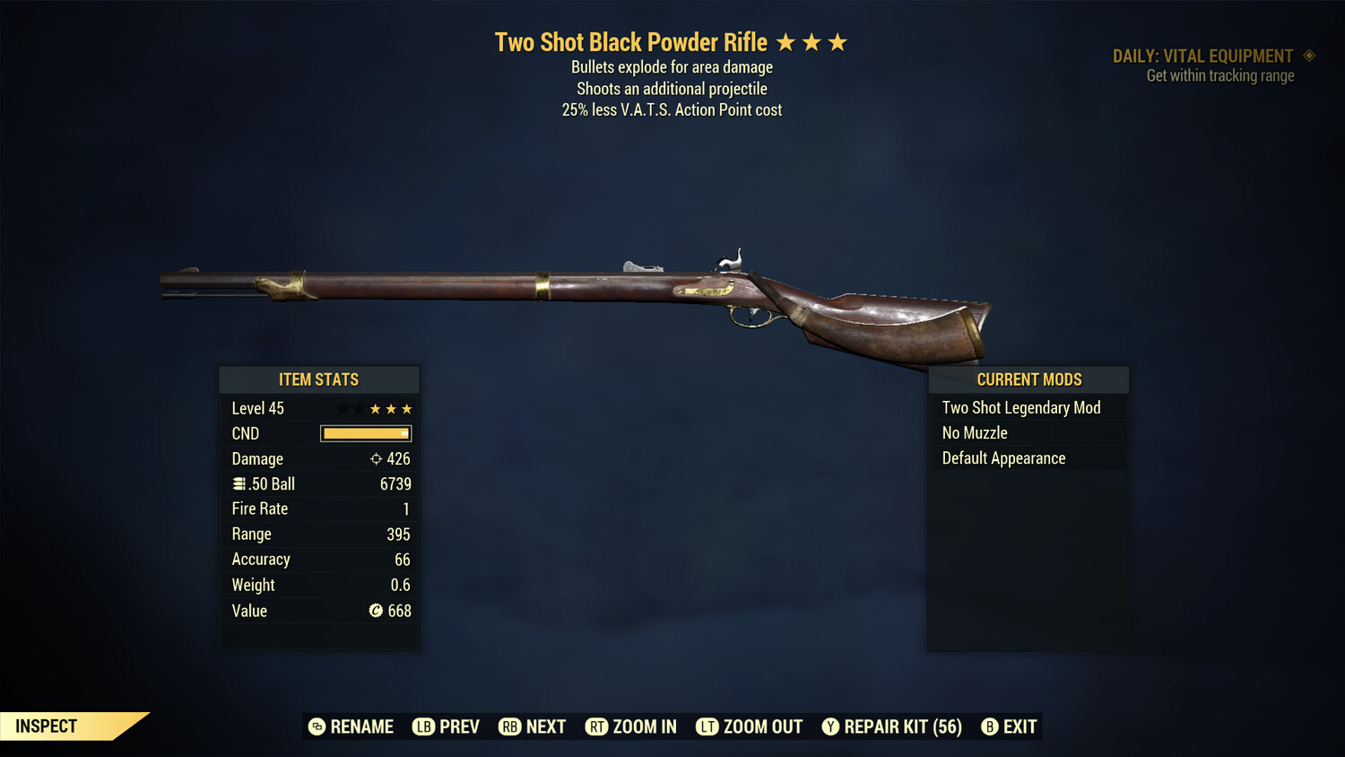 Two Shot Explosive 25 Black Powder Rifle