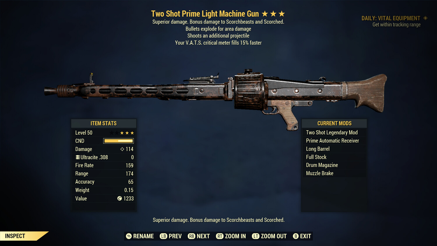 Two Shot Explosive 15c Light Machine Gun