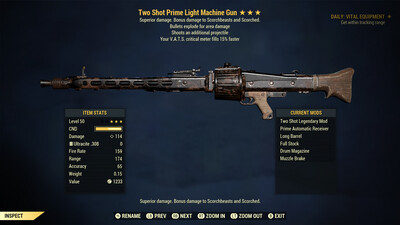 Two Shot Explosive 15c Light Machine Gun