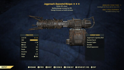 Juggernaut Bash/Durability Minigun