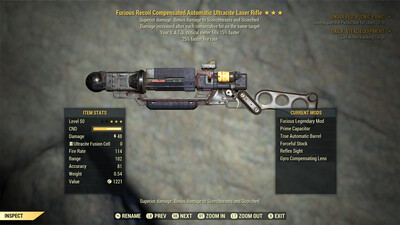 Furious 25/15 Ultracite Laser Rifle