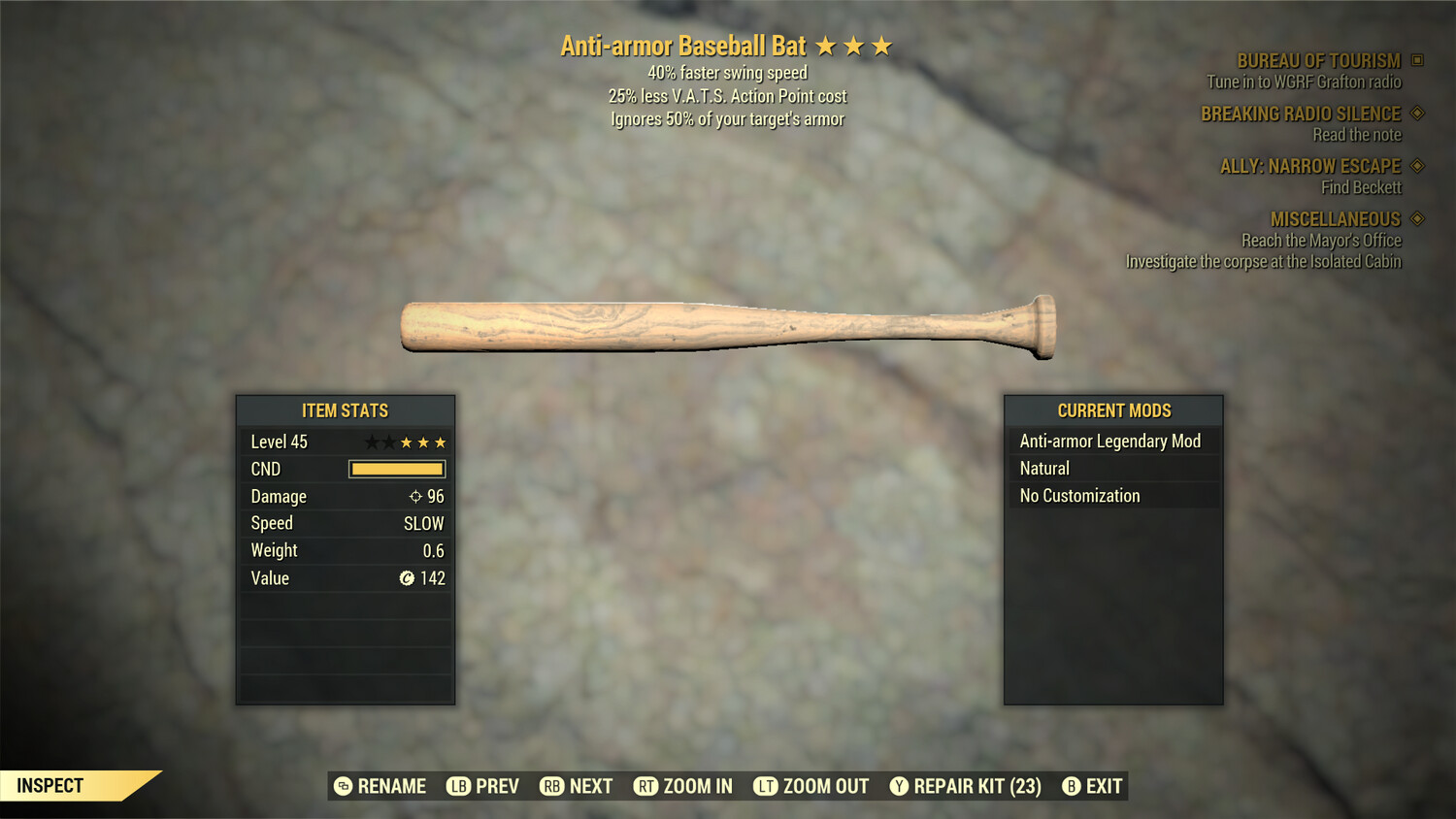 Anti Armor SS/25 Baseball Bat
