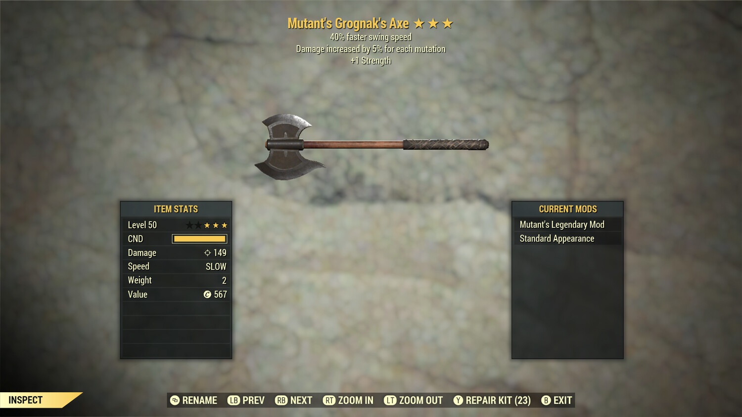 Mutant 1S/SS Grognak Axe