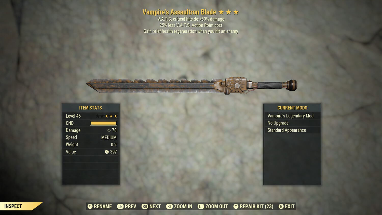 Vampire 50/25 Assaultron Blade