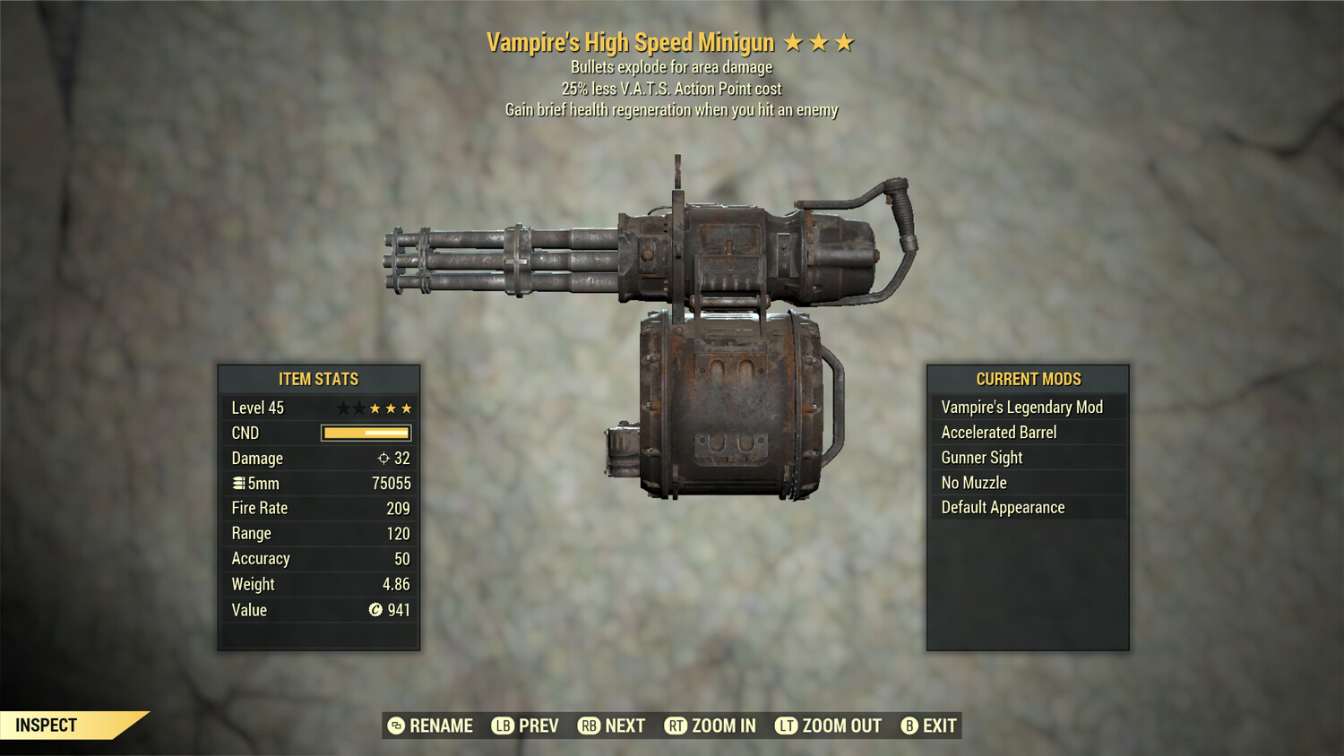 Vampire Explosive 25 Minigun