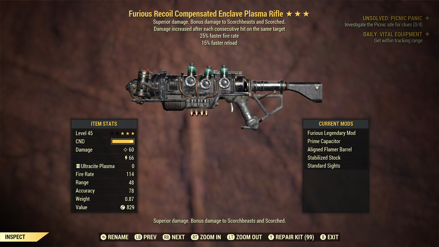 Furious 25/15 Enclave Plasma Rifle With Flamer Mod
