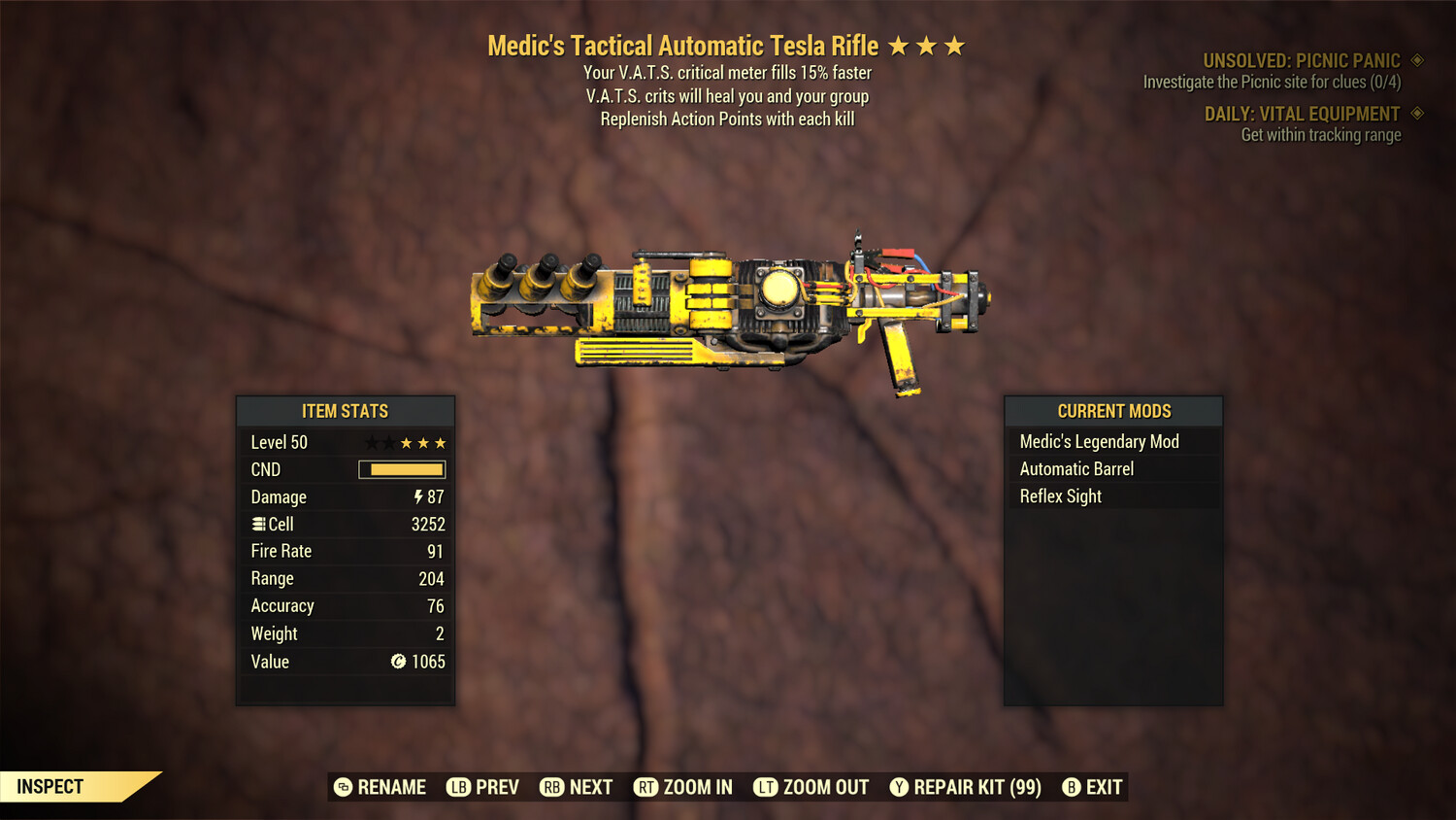 Medic AP Refresh/15 Tesla Rifle