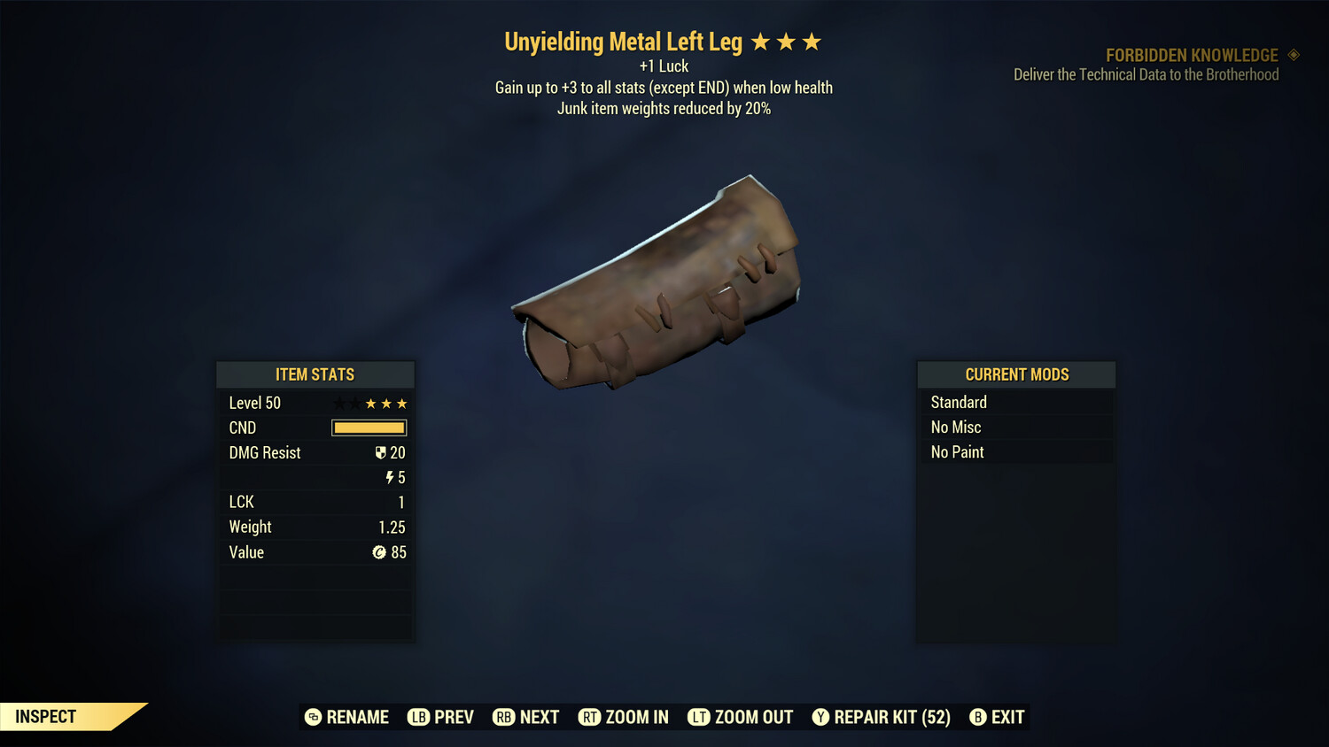 Unyielding 1L/JWR Metal LL