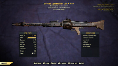 Unbreakable Bloodied Explosive 90 Light Machine Gun