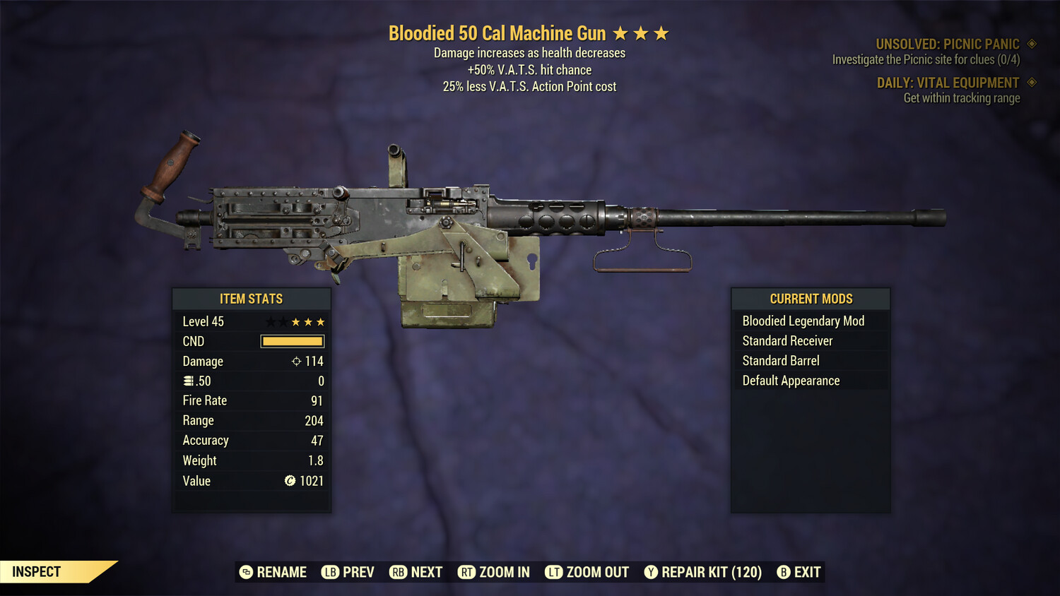 Unbreakable Bloodied 50/25 50-cal Machine Gun