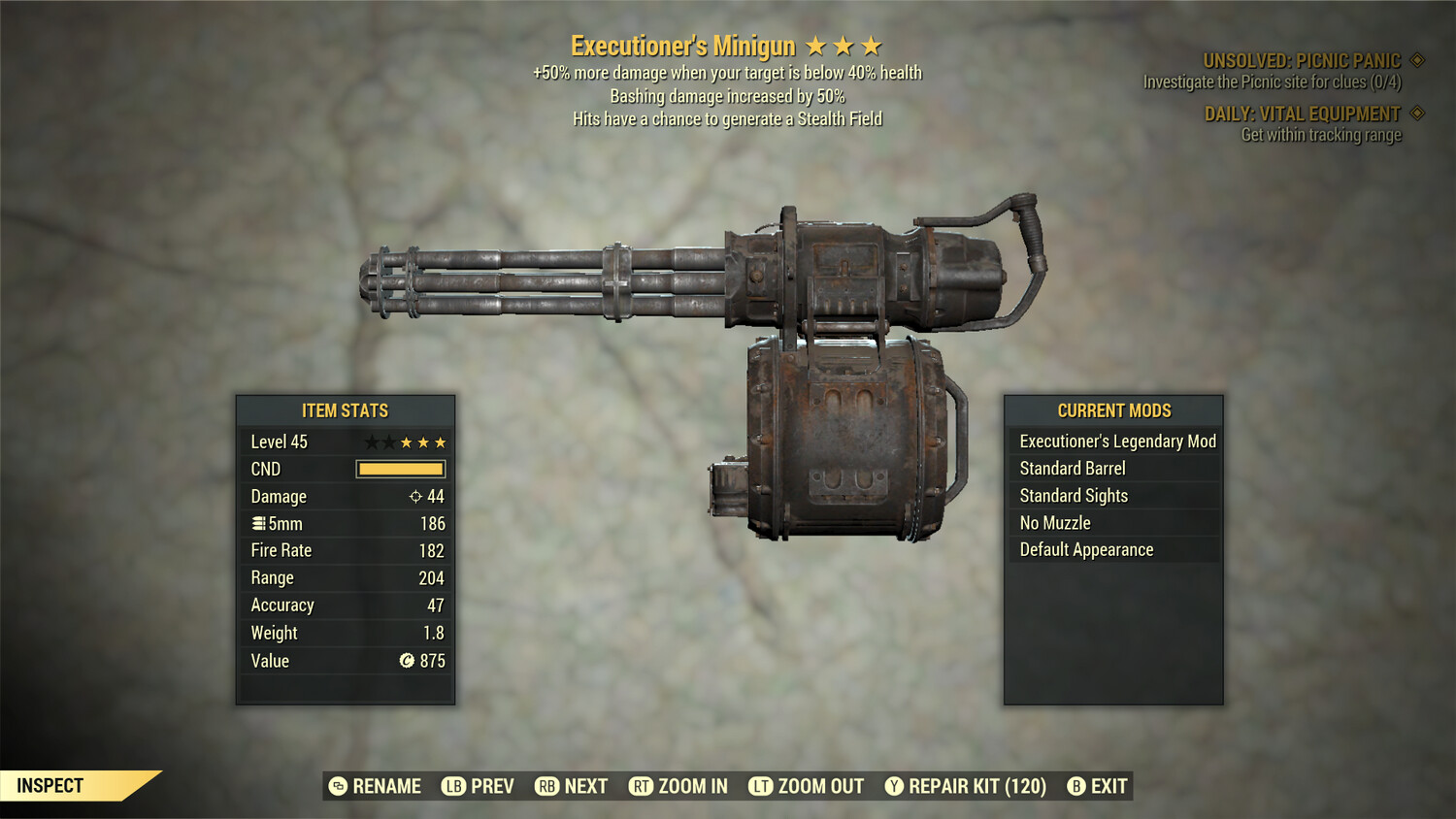Executioners Bash/Stealth Minigun