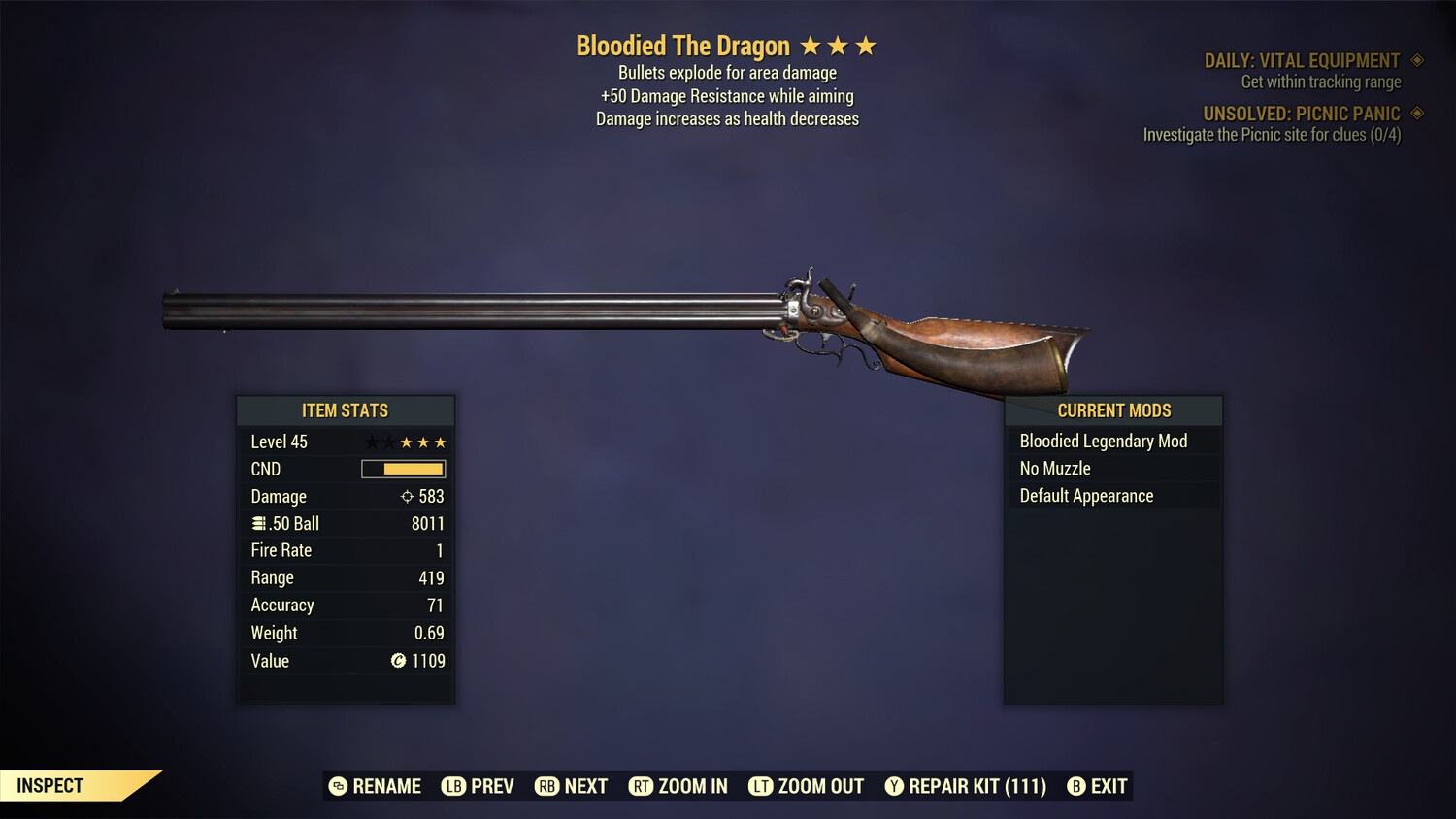 Legacy Bloodied Explosive 50 The Dragon