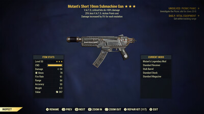 Mutant 50/25 10mm Submachine Gun