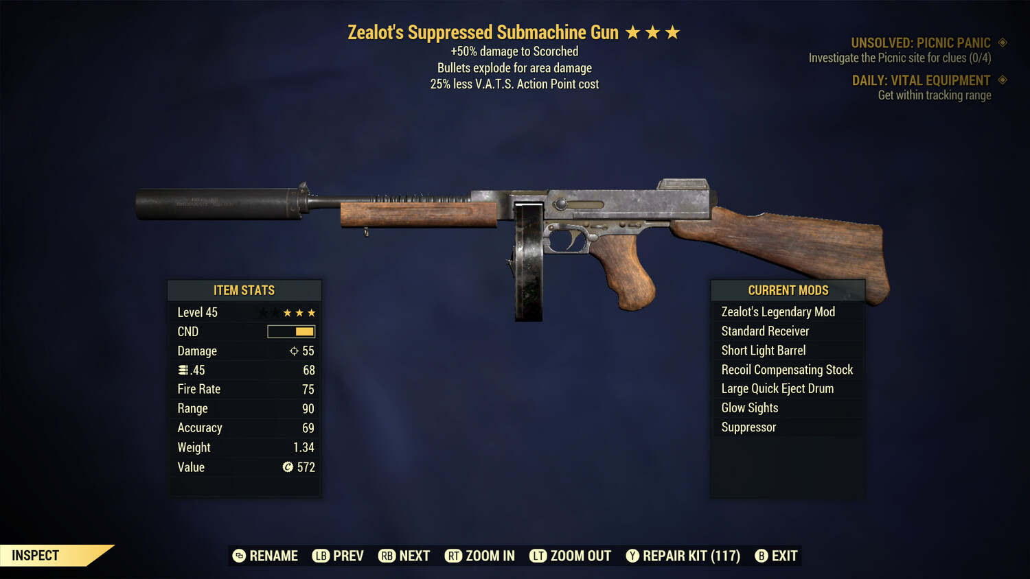 Zealots Explosive 25 Submachine Gun