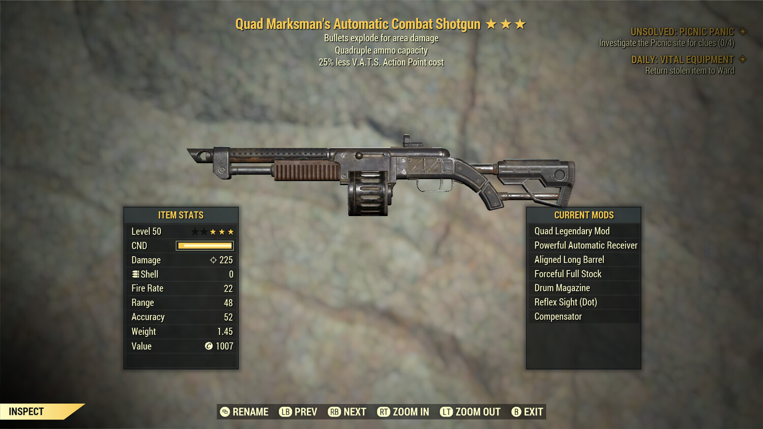 Quad Explosive 25 Combat Shotgun