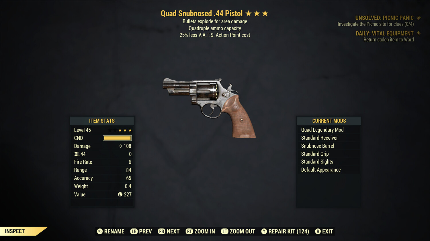 Quad Explosive 25 .44 Pistol