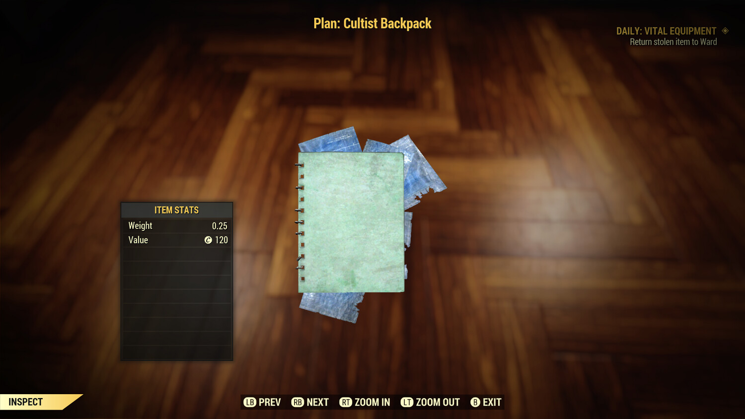 Cultist Backpack Plan