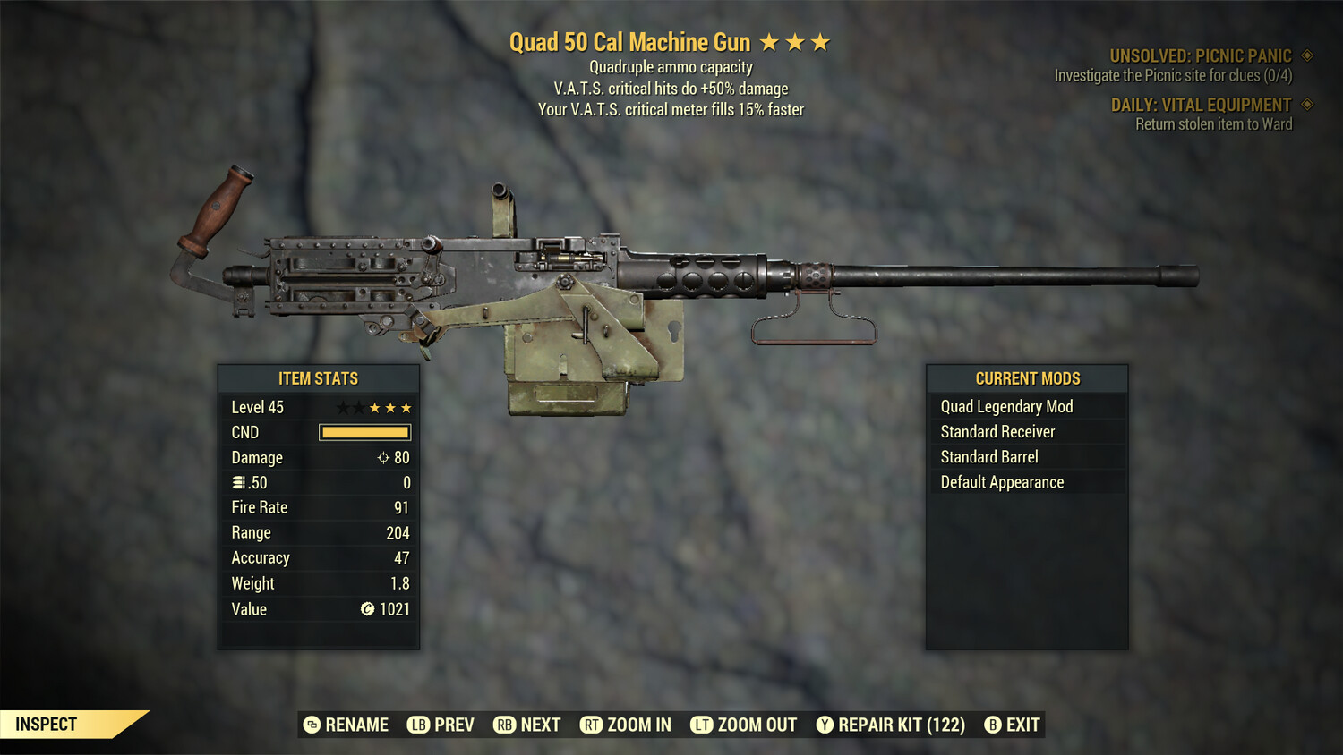 Quad 50/15c 50-cal Machine Gun