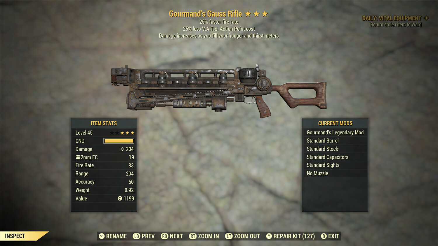 Gourmand 25/25 Gauss Rifle