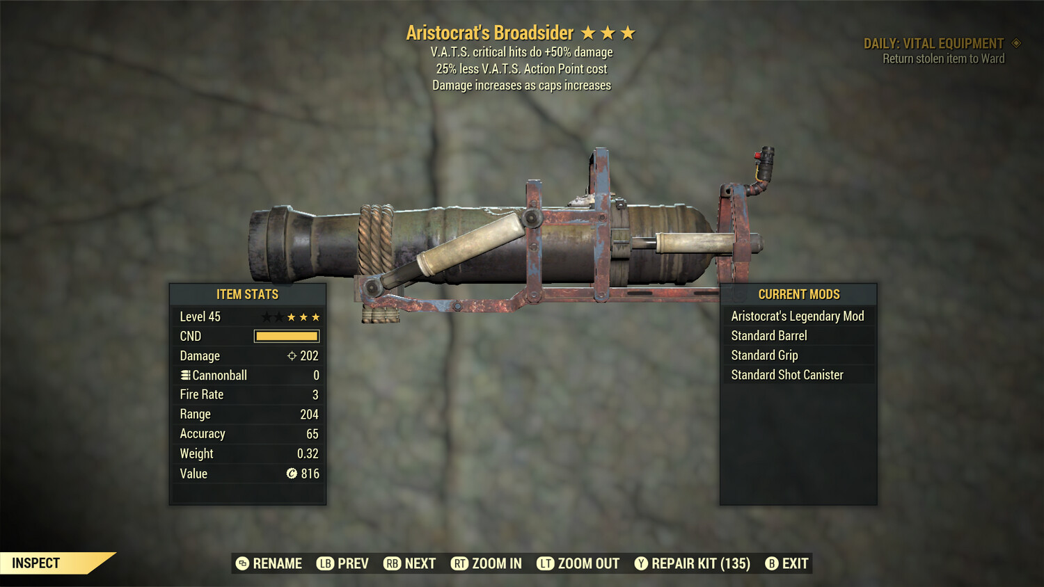 Aristocrat 50/25 Broadsider