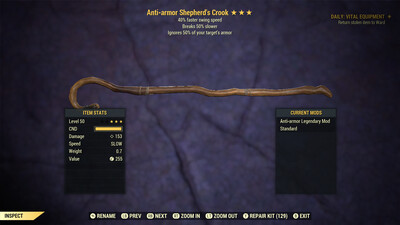 Anti Armor SS/Durability Shepherd Crook