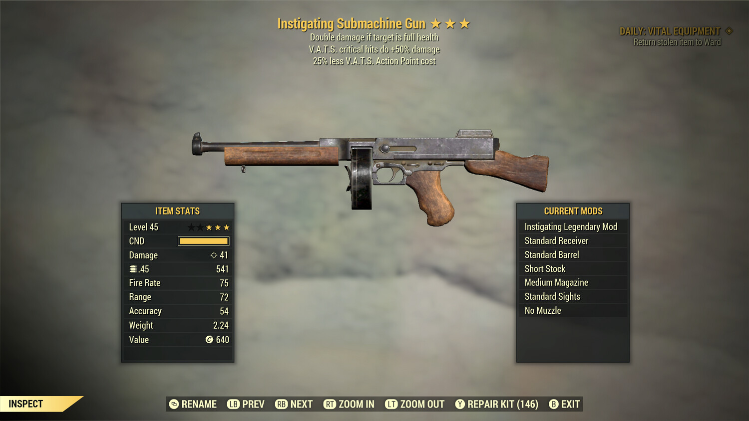 Instigating 50/25 Submachine Gun