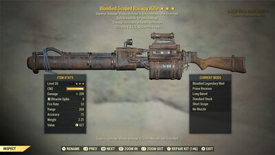 Bloodied Explosive 25 Railway Rifle