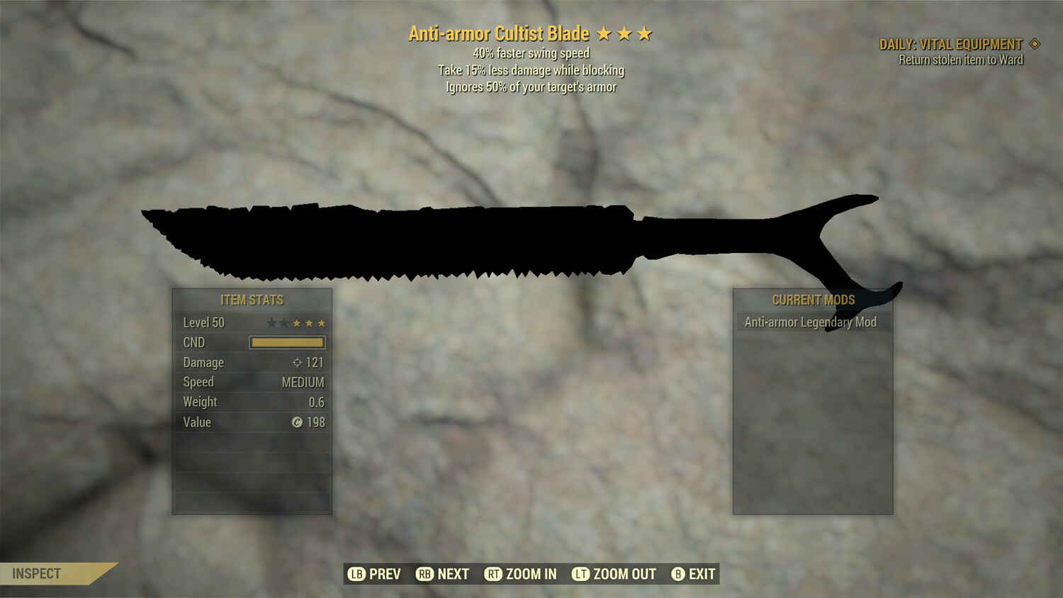 Anti Armor SS/Block Cultist Blade