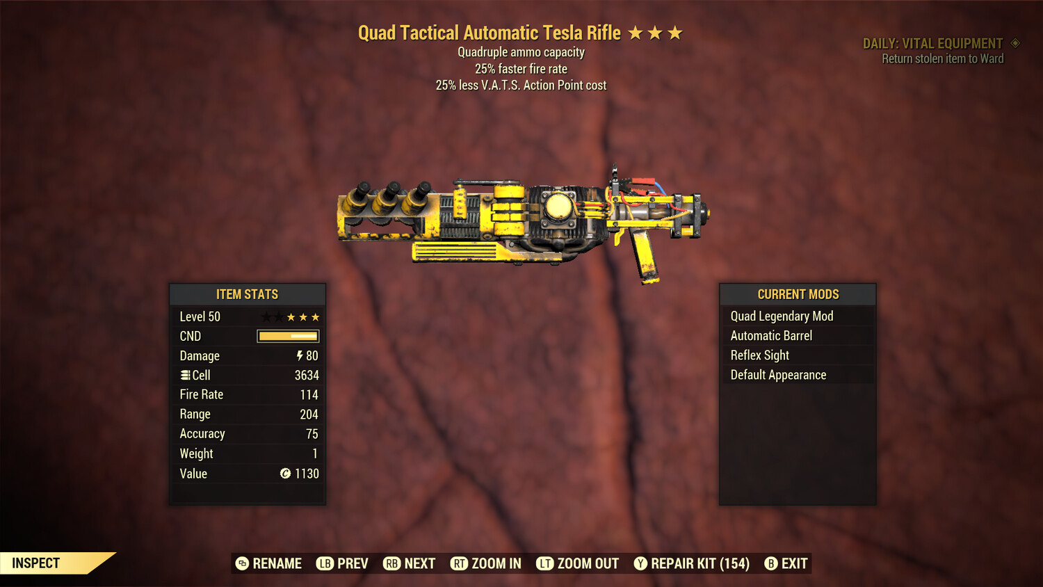 Quad 25/25 Tesla Rifle