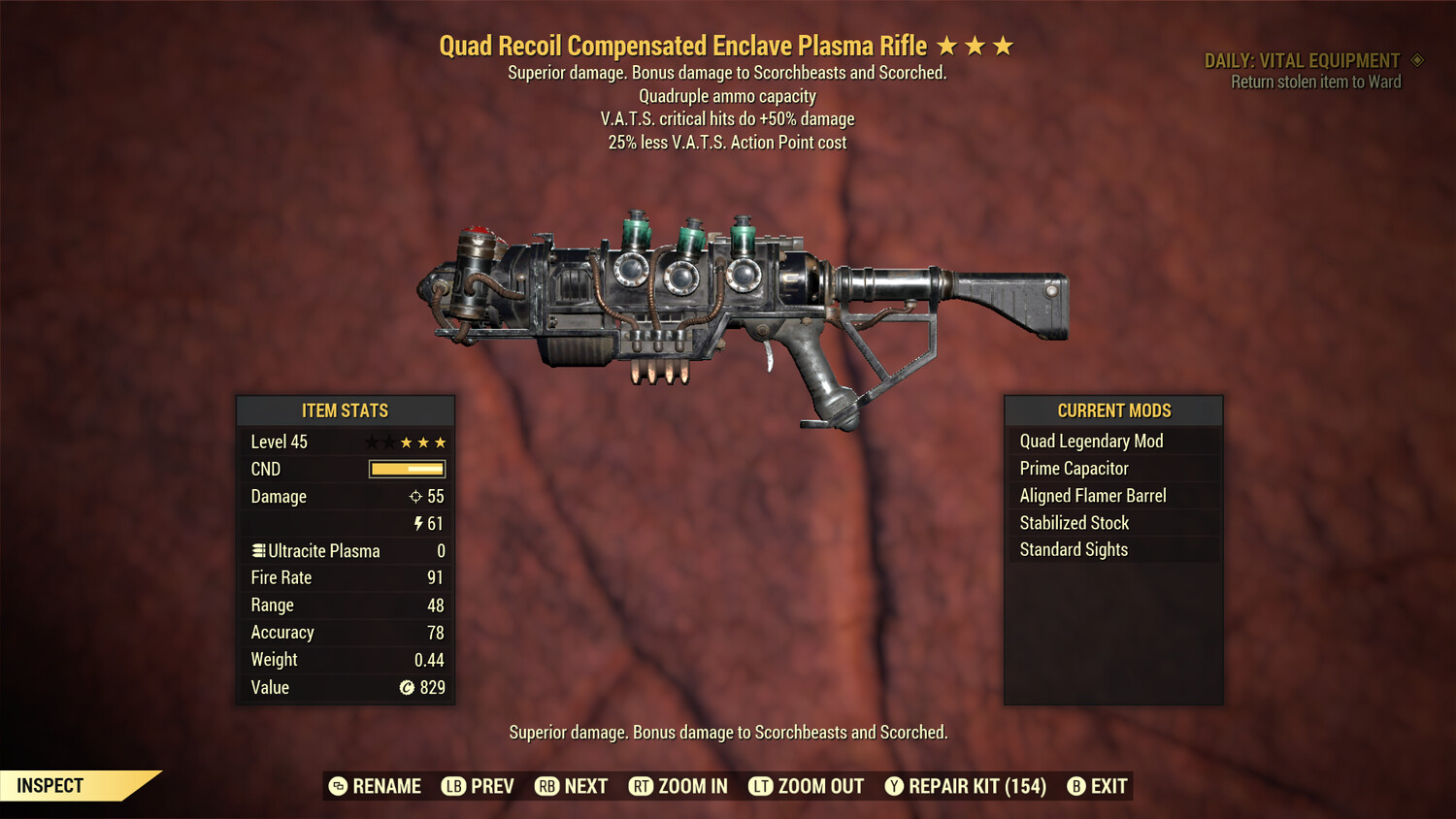 Quad 50/25 Enclave Plasma Rifle With Flamer Barrel