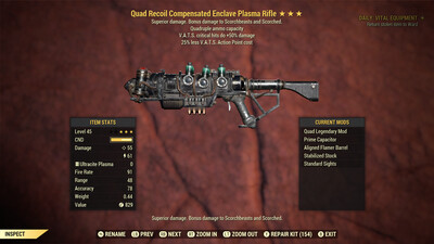 Quad 50/25 Enclave Plasma Rifle With Flamer Barrel