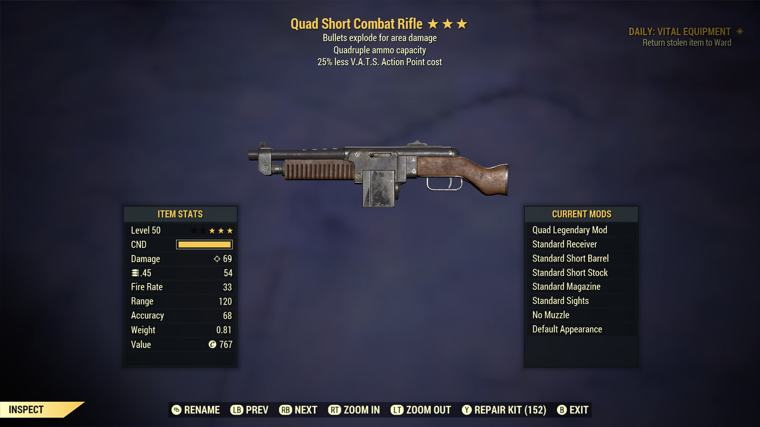 Quad Explosive 25 Combat Rifle