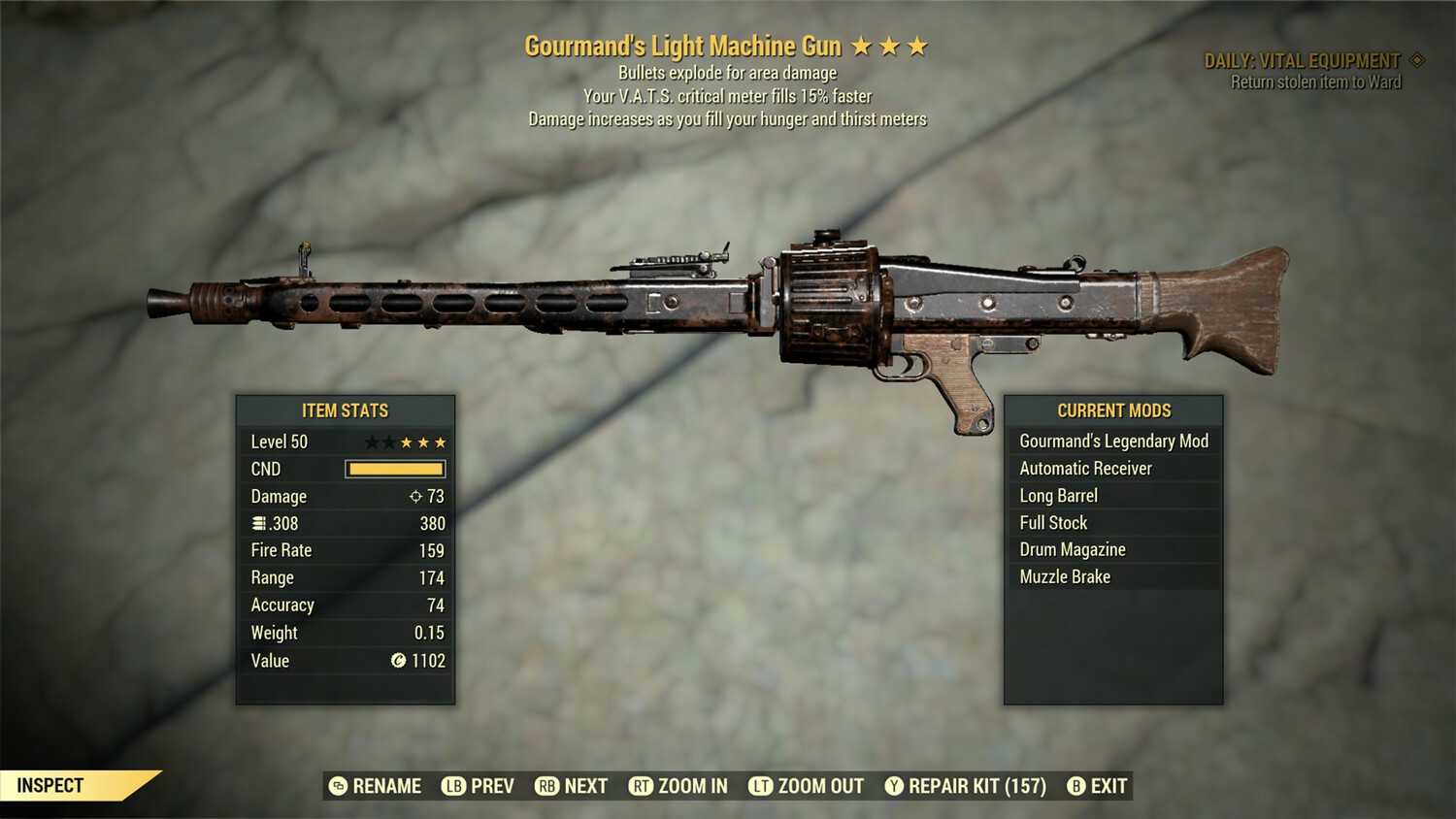 Gourmand Explosive 15 Light Machine Gun