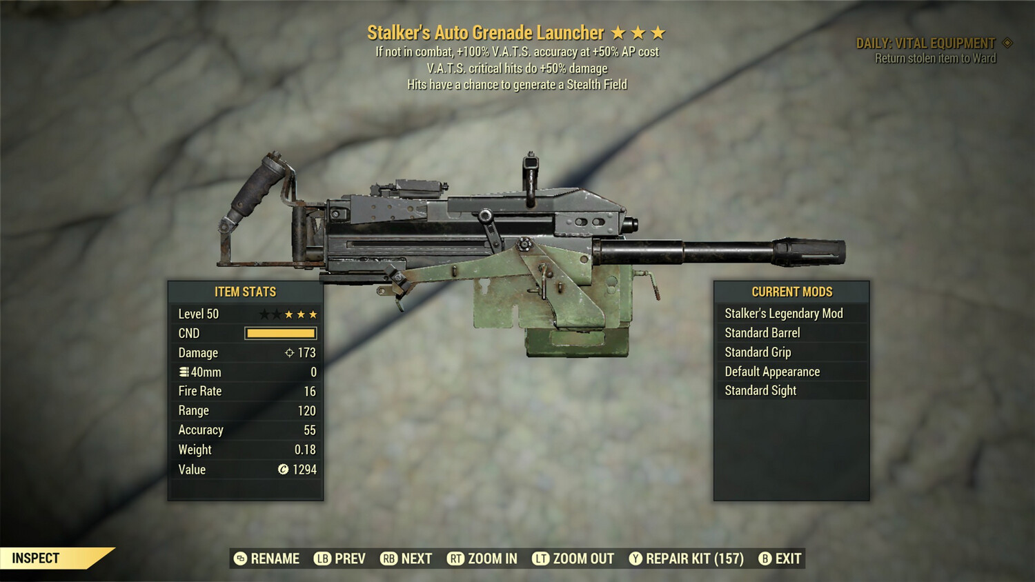 Stalker 50/Stealth Auto Grenade Launcher