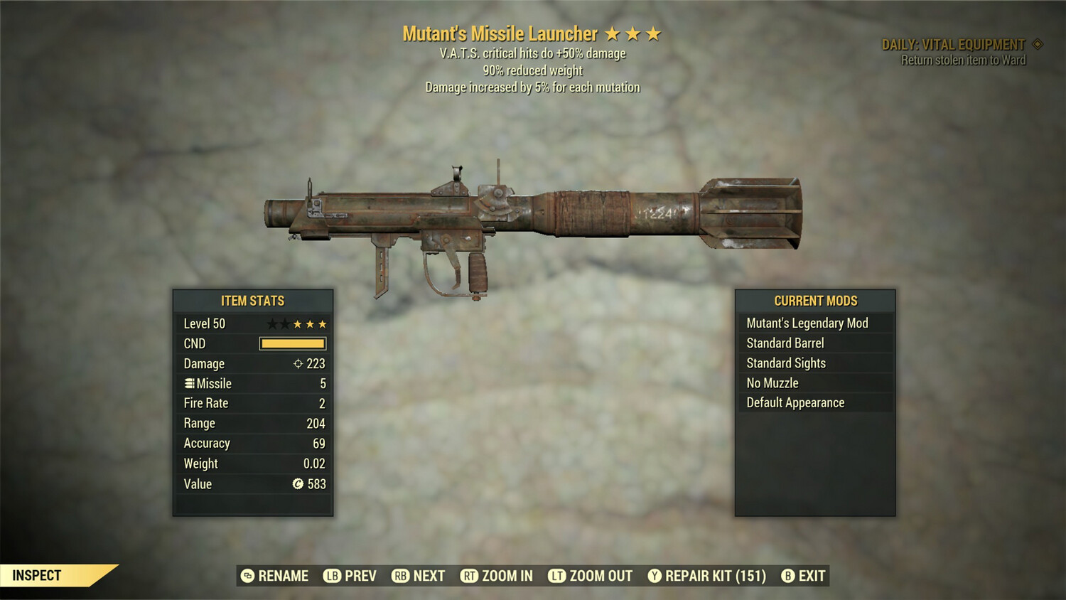 Mutant 50/90 Missile Launcher